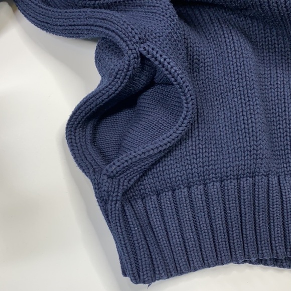 Vintage Polo Ralph Lauren Navy Blue Full Zip Big Initials Sweater Size Large - Picture 5 of 7